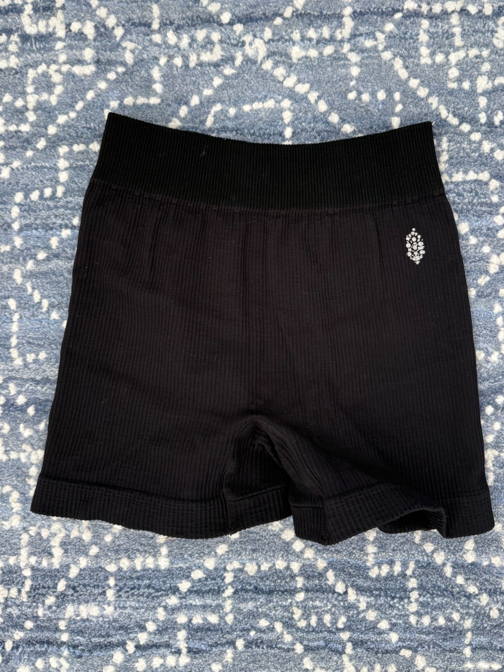 Free People Movement Black Ribbed Biker Short